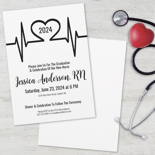 Simple Medical Nursing School Graduation Invitation (Simple Medical Nursing School Graduation Invitation)