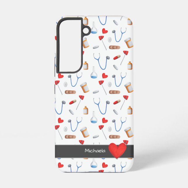 Simple Medical Pattern Nurse Samsung Galaxy S22 Case (Back)