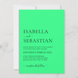Simple Medium Spring Green Wedding Invitation