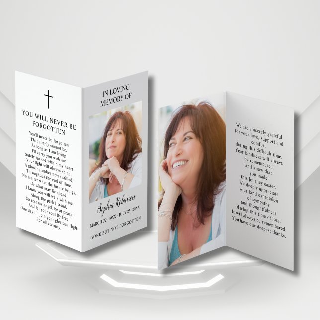 Simple Memorial 2 Photo Folder Prayer Card (Creator Uploaded)