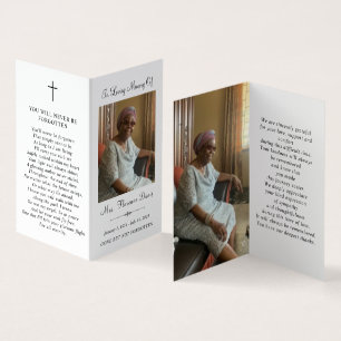 Simple Memorial Funeral Photo Folder Prayer Card