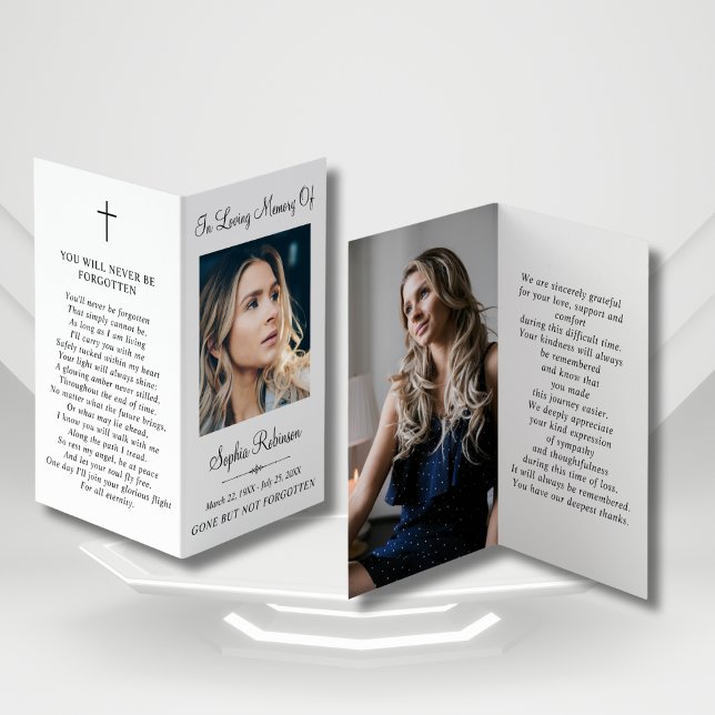 Simple Memorial Funeral Photo Folder Prayer Card (Creator Uploaded)
