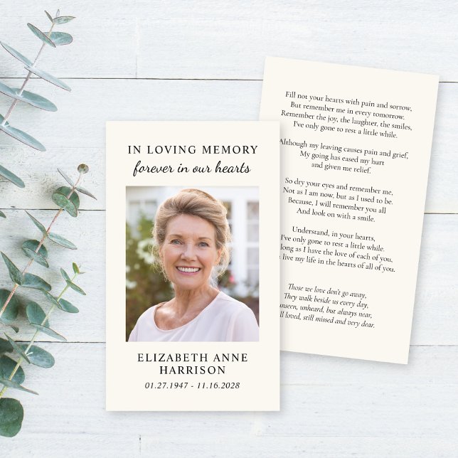 Simple Memorial Funeral Photo Prayer Card (Simple Memorial Funeral Photo Prayer Card)