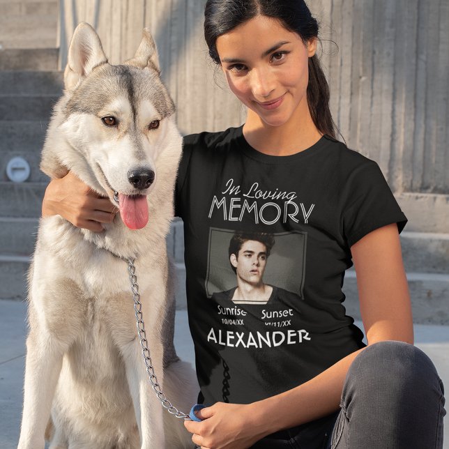 Simple Memorial Funeral Photo T-Shirt (Creator Uploaded)