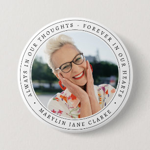 Simple Memorial Funeral Remembrance Photo  7.5 Cm Round Badge