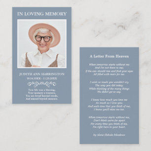 Simple Memorial Photo Funeral Card