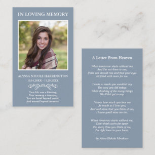 Simple Memorial Photo Funeral Card