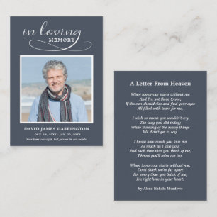 Simple Memorial Photo Funeral Card