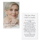 Simple Memorial Photo Funeral Prayer Card