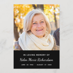 Simple Memorial Photo Sympathy Thank you Card