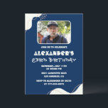 Simple Men Photo 83rd birthday invitations<br><div class="desc">Simple 83rd birthday invitations Men Photo navy Blue modern</div>