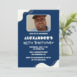 Simple Men Photo 98th birthday invitations 