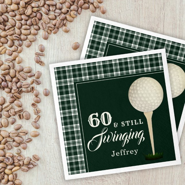 Simple Men's Golf Milestone Birthday Party Napkin (Creator Uploaded)