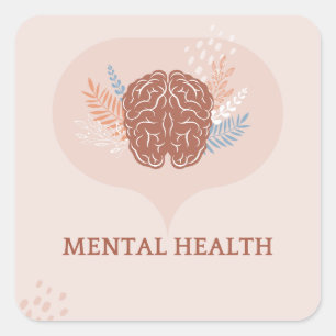Simple Mental Health   you are enough   self care Square Sticker