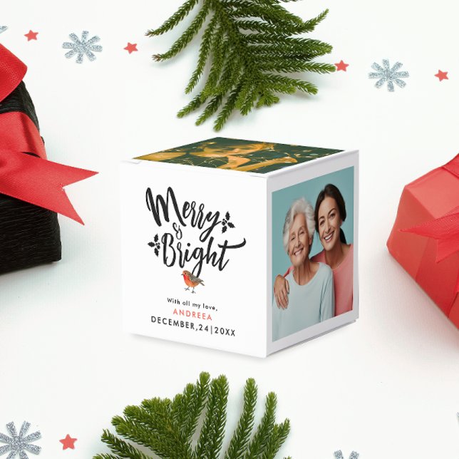 Simple Merry And Bright Christmas Photo Memories Favour Box (Creator Uploaded)