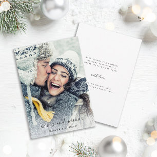 Simple Merry and Bright Photo  Holiday Card