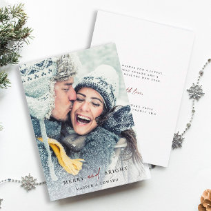 Simple Merry and Bright Photo Holiday Card