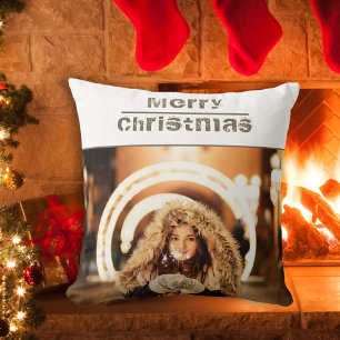 Simple Merry Christmas 2 Photo Cushion