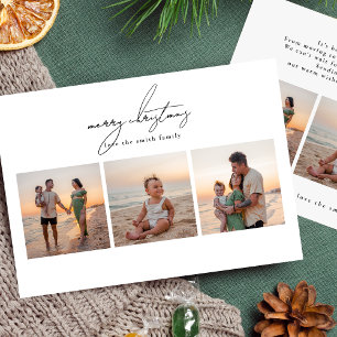 simple merry christmas   6 photo collage happy holiday card