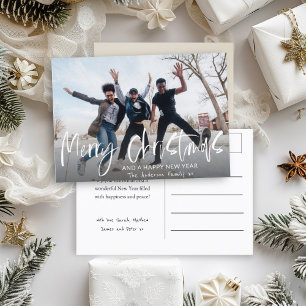Simple Merry Christmas Calligraphy 1 Photo  Postcard