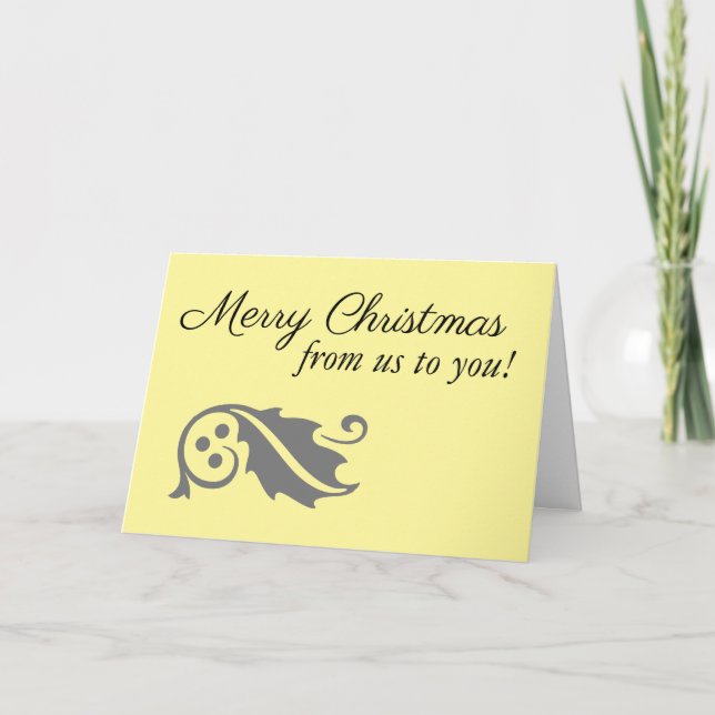 Simple "Merry Christmas from us to you!" Card (Front)