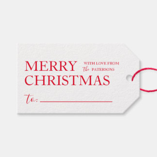 Simple Merry Christmas Gift Present Tags