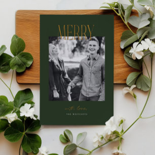 Simple Merry Christmas Minimal Holiday Photo Card 