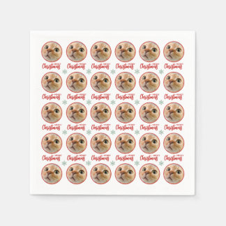 Simple Merry Christmas One Circle Photo Napkin