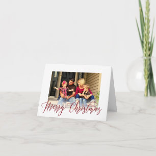Simple Merry Christmas Script Photo Greeting Card