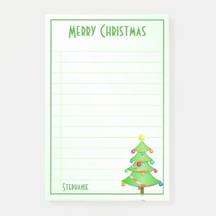 Simple Merry Christmas Tree To Do List: Your Name Post-it Notes