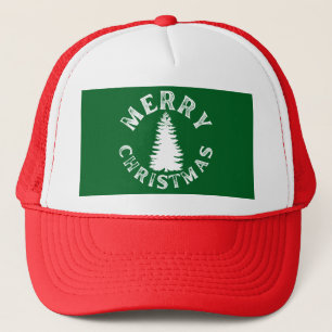 SIMPLE MERRY CHRISTMAS TREE TRUCKER HAT