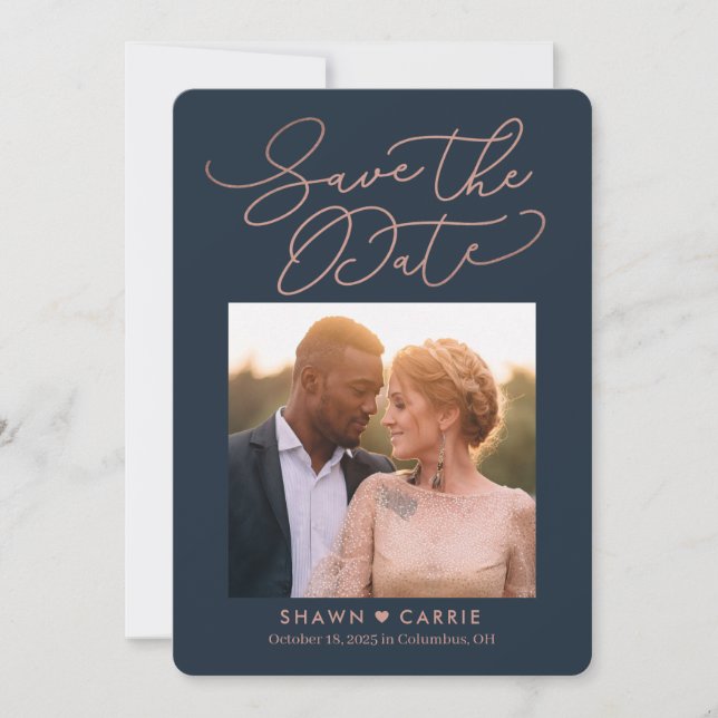 Simple Message EDITABLE COLOR Save The Date Card (Front)