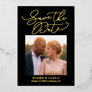 Simple Message REAL FOIL Save The Date Card