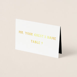 Simple Metalic Place Cards