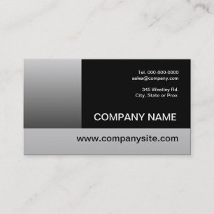 Simple metallic Black and Silver  Business Card