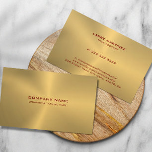 Simple Metallic Gold Texture Stainless Steel Look Business Card