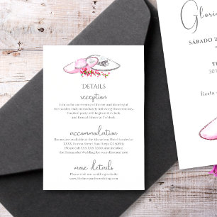 Simple Mexican Wedding Pink White Hacienda Boho Enclosure Card