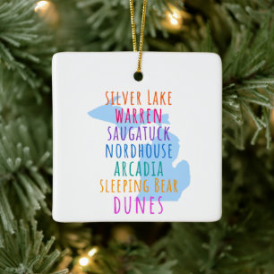 Simple Michigan Sleeping Bears Dunes Ornament