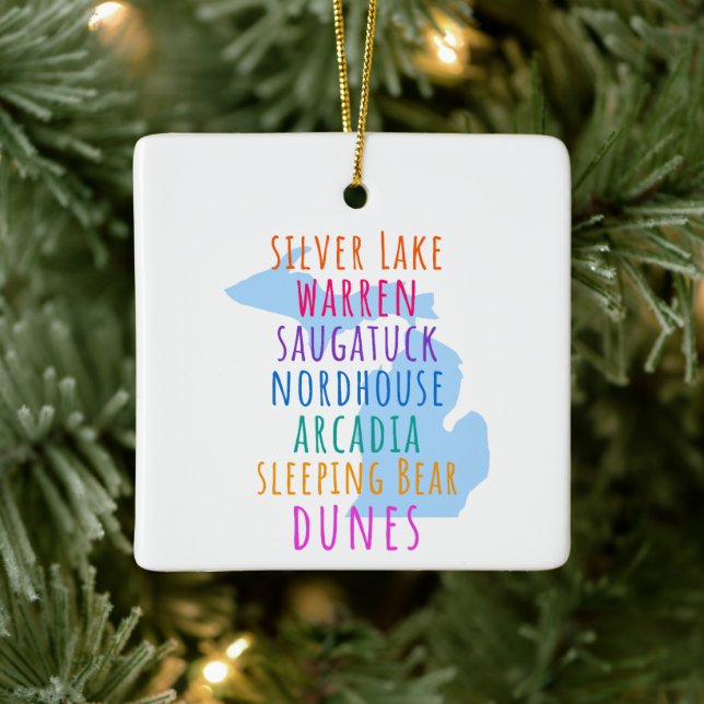 Simple Michigan Sleeping Bears Dunes Ornament (Tree)