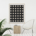 Simple Mid Century Modern Black and Cream Pattern Poster<br><div class="desc">A cool modern minimalist graphic design of black and cream shapes in a retro mid century modern style.</div>