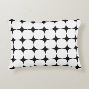 Simple Mid Century Modern Black and White Pattern Decorative Cushion