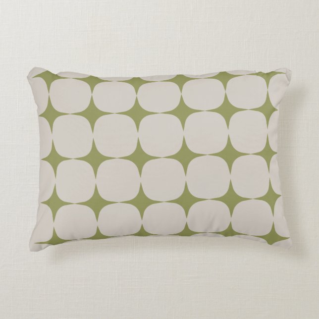 Simple Mid Century Modern Sage Green Pattern Decorative Cushion (Front)