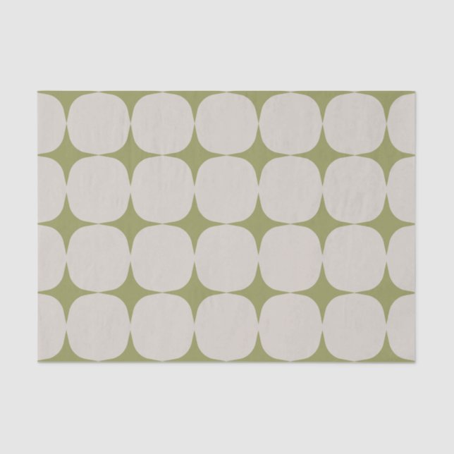 Simple Mid Century Modern Sage Green Pattern  Tissue Paper (Front)