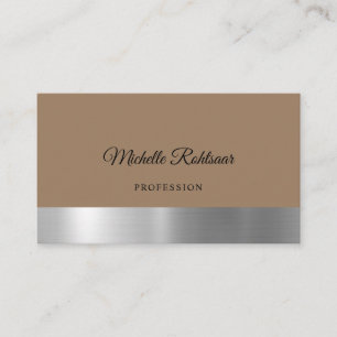 Simple Milky Coffee Metallic Business Card