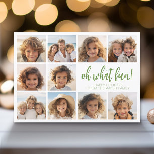 Simple Minimal - 10 Photo - Zen Arch Green White Holiday Card