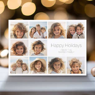 Simple Minimal - 10 Photo - Zen Arch Grey White Holiday Card