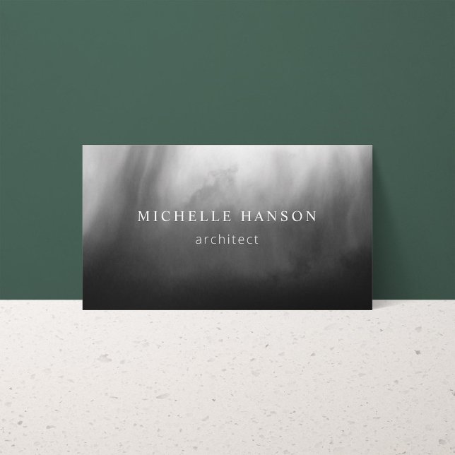Simple Minimal Abstract Misty Smoke Professional Business Card (Creator Uploaded)