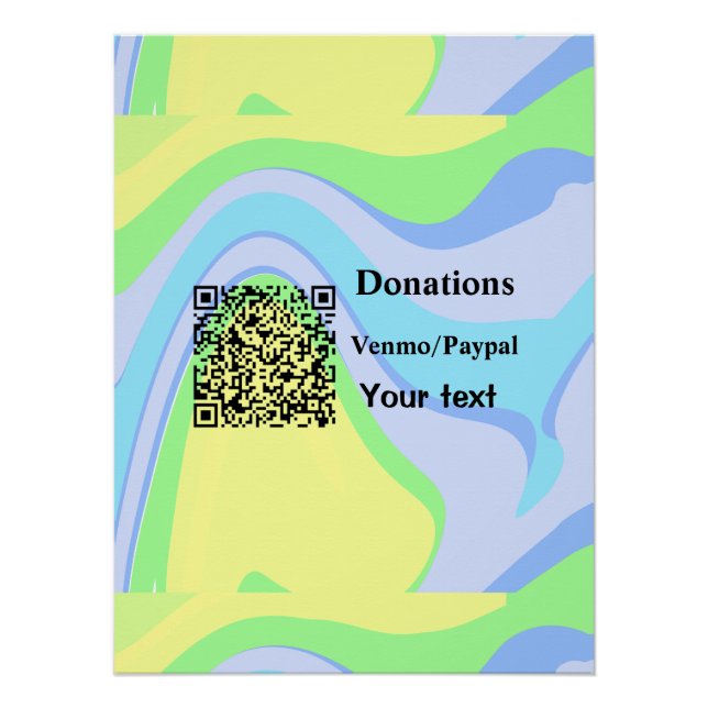 Simple minimal add barcode donations venmo paypal  poster (Front)