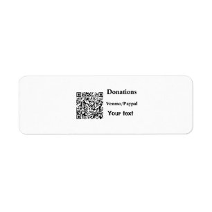 Simple minimal add barcode donations venmo paypal  return address label