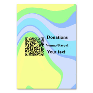 Simple minimal add barcode donations venmo paypal table number